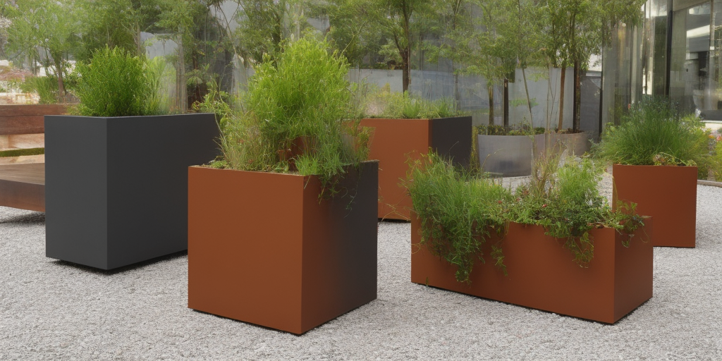 MACETEROS ACERO CORTEN